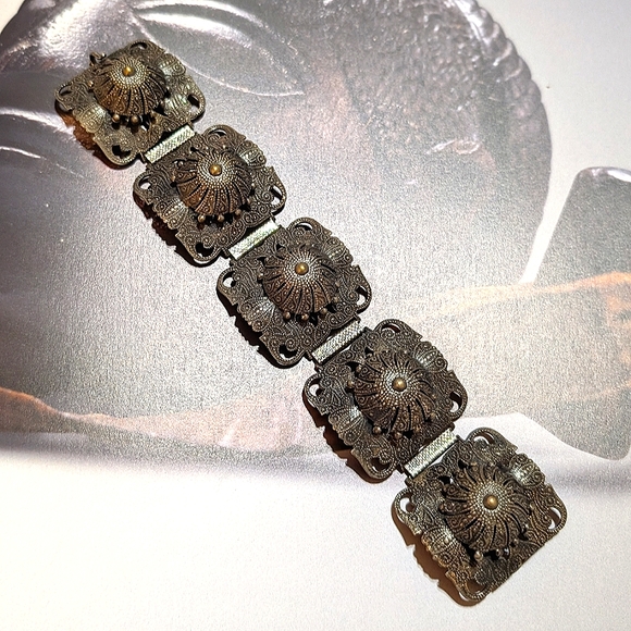 1950s Gladiator Crescent Moon Hallmarked Bracelet - Picture 2 of 7